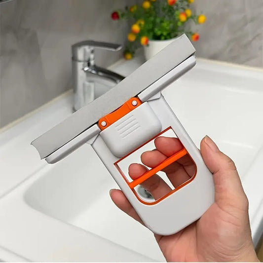 New One-Hand Press Mini Foldable Desktop Mop Self Wringing |onge Mop for Kitchen Bathroom Glass Table | No Hand Wash Mini Cleaning Mop | Space Saving Compact Cleaning Tool