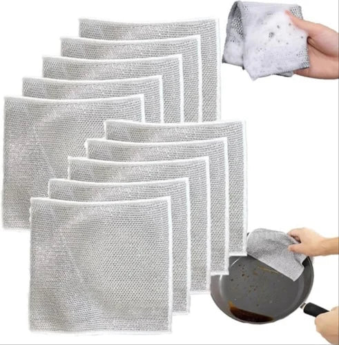 Pack of 10 Kitchen Steel Mesh Wire DisWasher