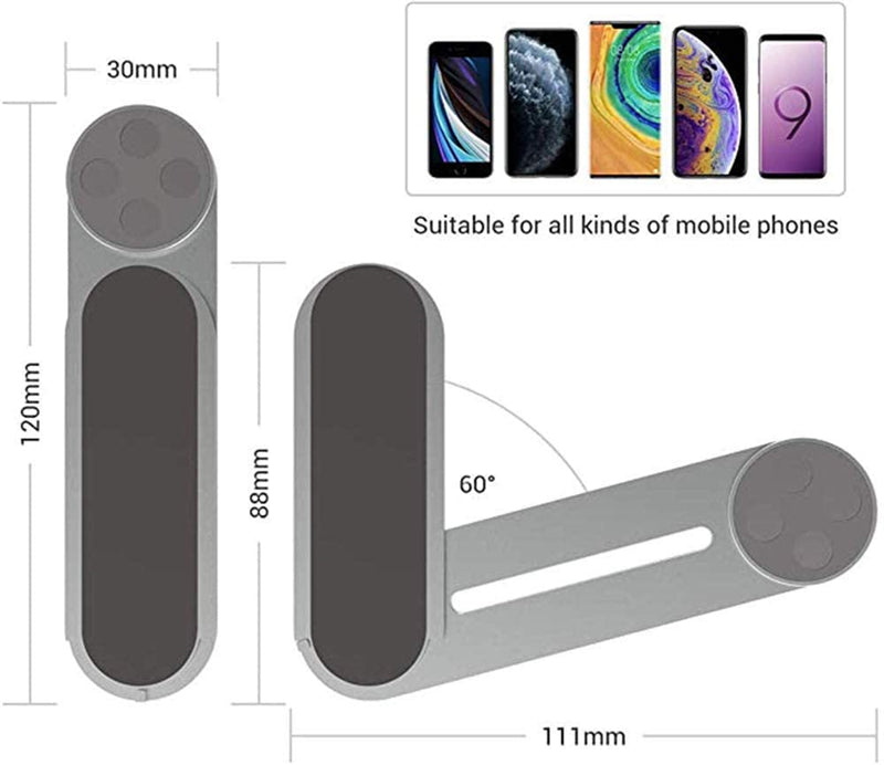Magnetic Foldable Laptop Side Phone Holder