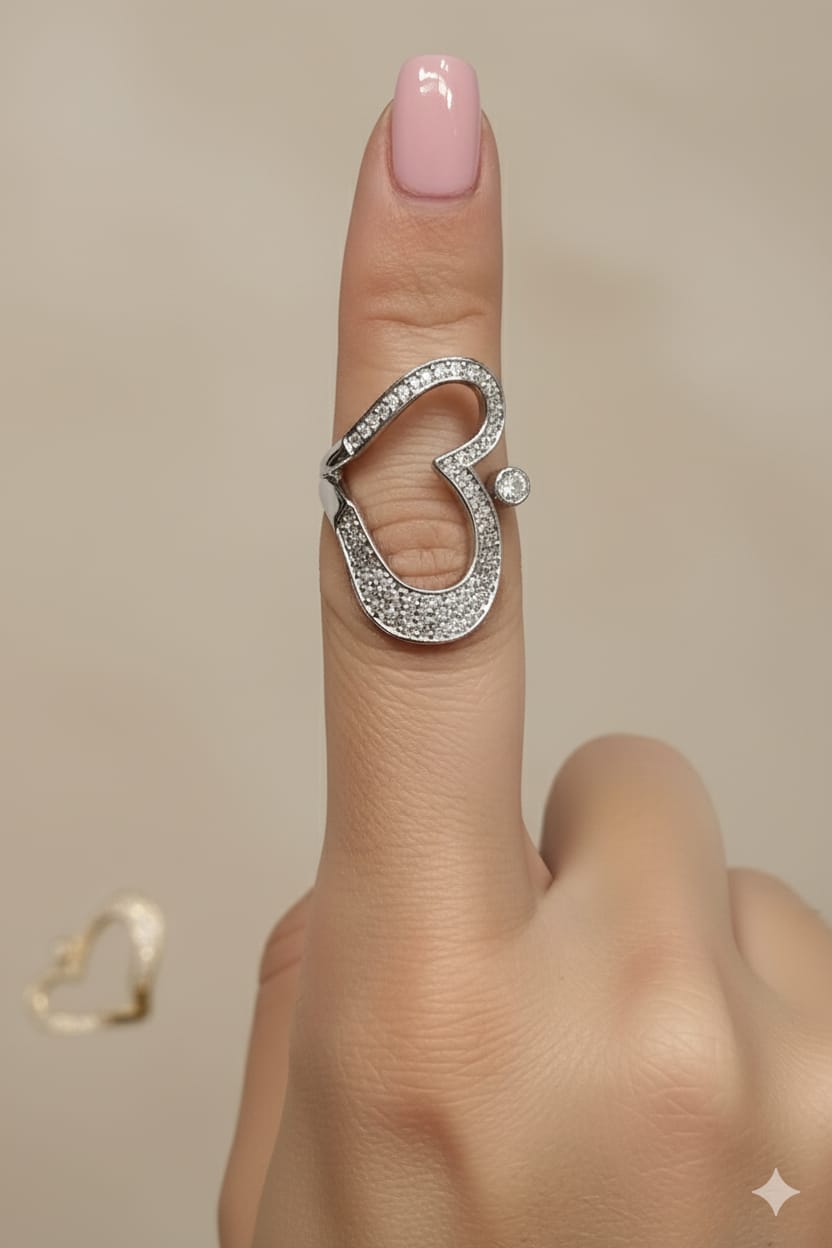Cubic Zircon Adjustable Finger Ring
