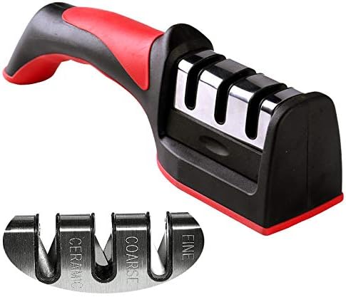 3-in-1 Knife Sharpener Set with Ceramic Peeler | 3-Stage Diamond Sharpening Tool for Kitchen Knives