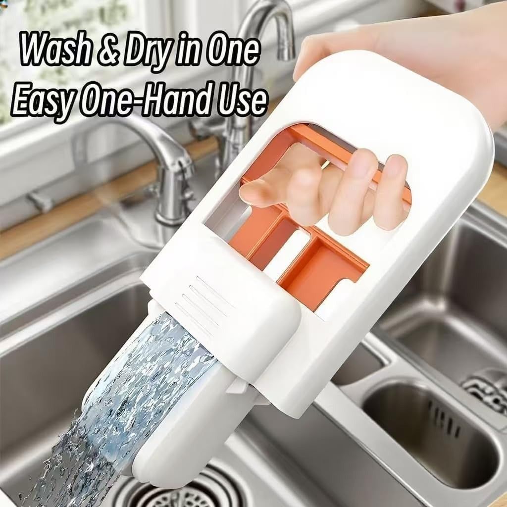 New One-Hand Press Mini Foldable Desktop Mop Self Wringing |onge Mop for Kitchen Bathroom Glass Table | No Hand Wash Mini Cleaning Mop | Space Saving Compact Cleaning Tool