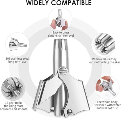 Manual Nose Hair Trimmer – Precision Stainless Steel, Pain-Free Grooming Tool