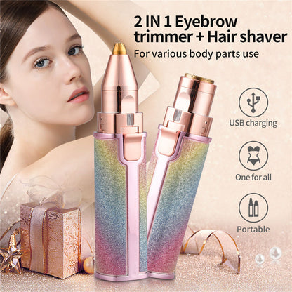2in1 Electric Eyebrow Trimmer and Shaver Rechargeable Hair Remover|| Rechargeable Painless Precision Eyebrow Trimmer