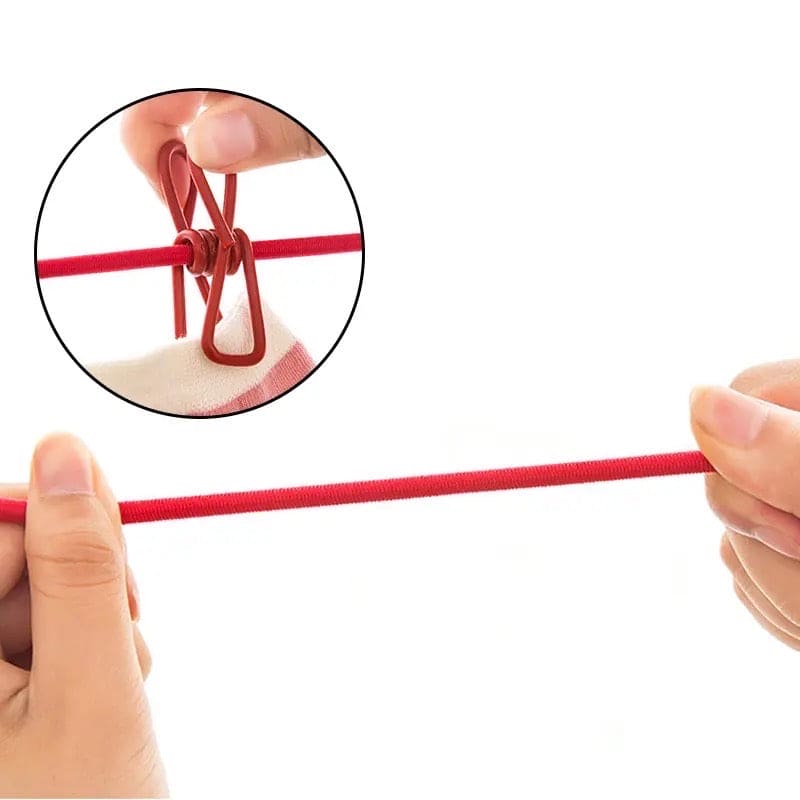12-Clip Elastic Laundry Rope