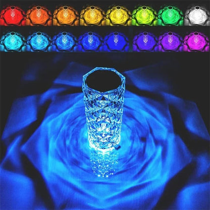 Crystal Rose Diamond Lamp – 16 Colors Changing LED Touch Lamp with Remote & USB Charging