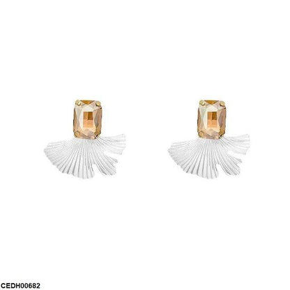 CEDH00682 HJF Rectangle/Wing Drop Earrings Pair - CEDH