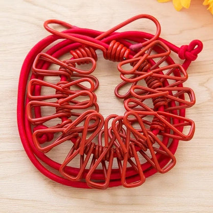 12-Clip Elastic Laundry Rope