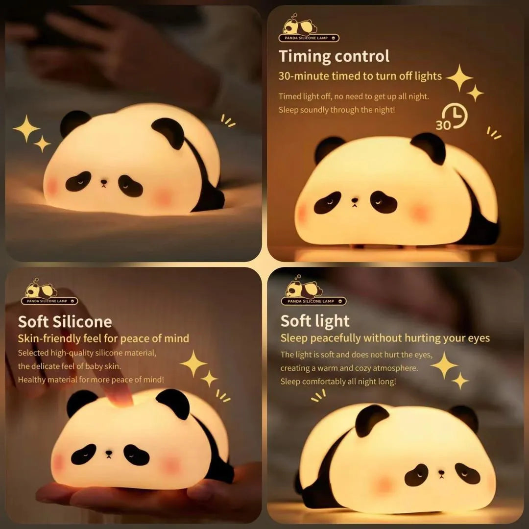 Silicone Panda Night Lamp | Cute Panda Night Light for Bedroom & Home Decor