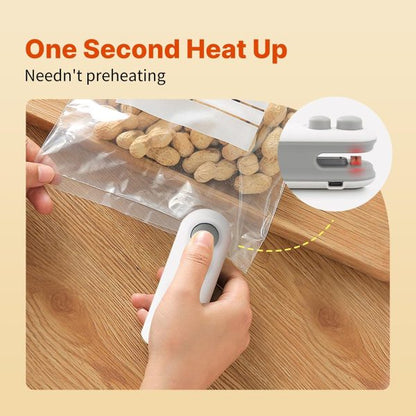 Rechargeable Electric Heat Sealer & Cutter 2 in 1 – Mini Bag Sealer for Food Freshness