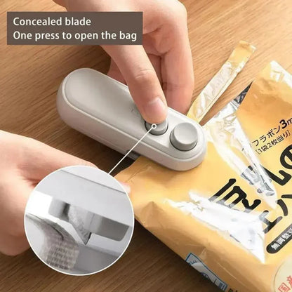 Rechargeable Electric Heat Sealer & Cutter 2 in 1 – Mini Bag Sealer for Food Freshness