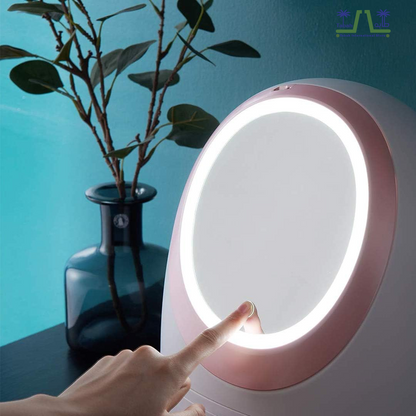 Oval Mirror Cosmetic Storage Organizer