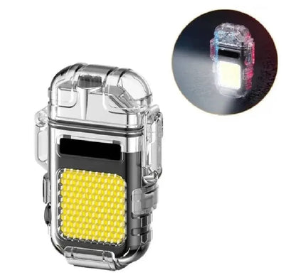 Electric 50W cob light with Lighter USB Rechargeable Dual Arc Lighters|| Cool Plasma Lighter with Waterproof Transparent Shell
