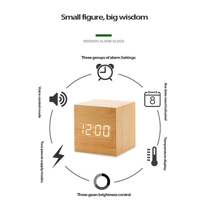 Wooden Led Smart Alarm Clock