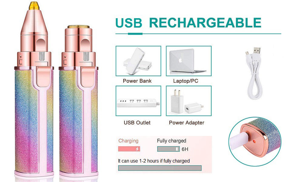 2in1 Electric Eyebrow Trimmer and Shaver Rechargeable Hair Remover|| Rechargeable Painless Precision Eyebrow Trimmer