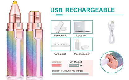 2in1 Electric Eyebrow Trimmer and Shaver Rechargeable Hair Remover|| Rechargeable Painless Precision Eyebrow Trimmer