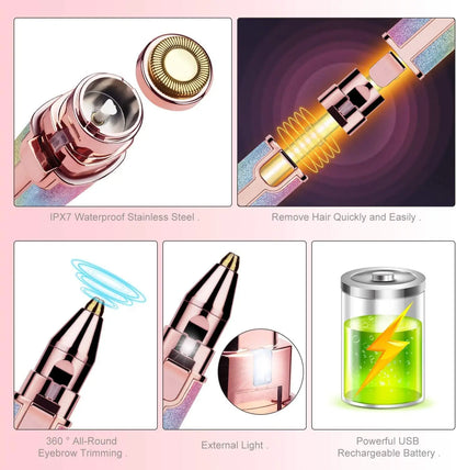 2-in-1 Facial Hair Remover & Eyebrow Trimmer