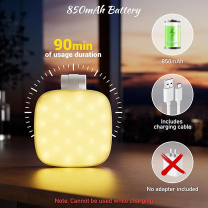 Foldable Magnetic Fill Light with Mirror & Phone Stand