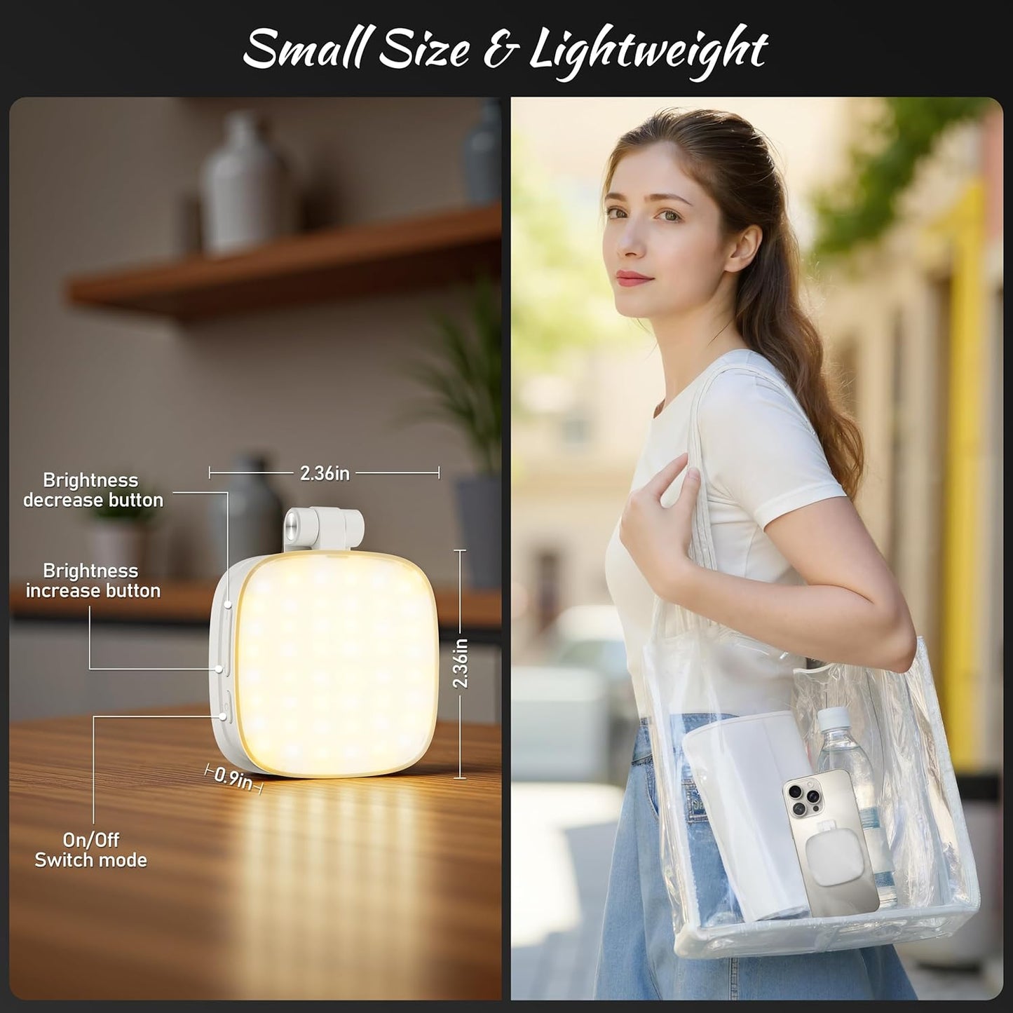 Foldable Magnetic Fill Light with Mirror & Phone Stand