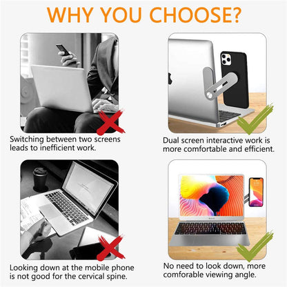 Magnetic Foldable Laptop Side Phone Holder
